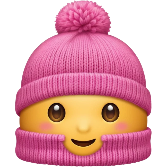 A pink winter hat emoji