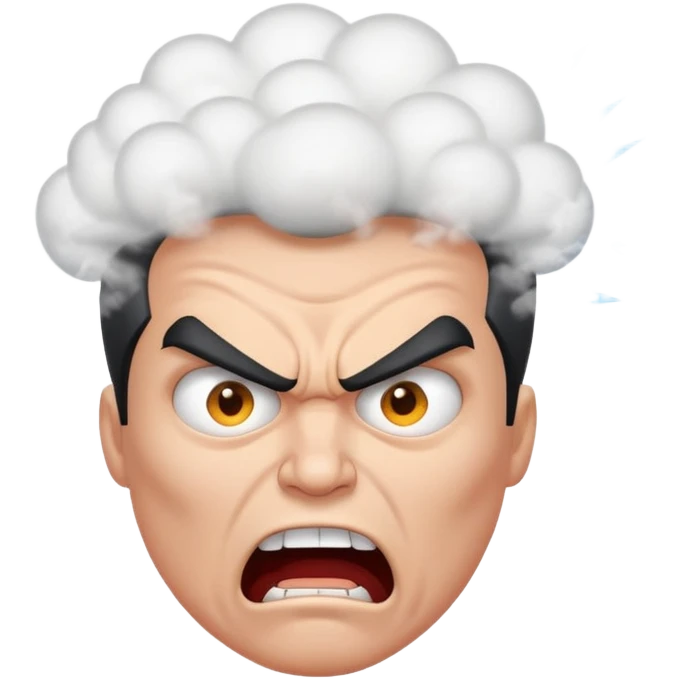 stick with comic angry face and steam coming out of head, lighthearted frustration emoji
