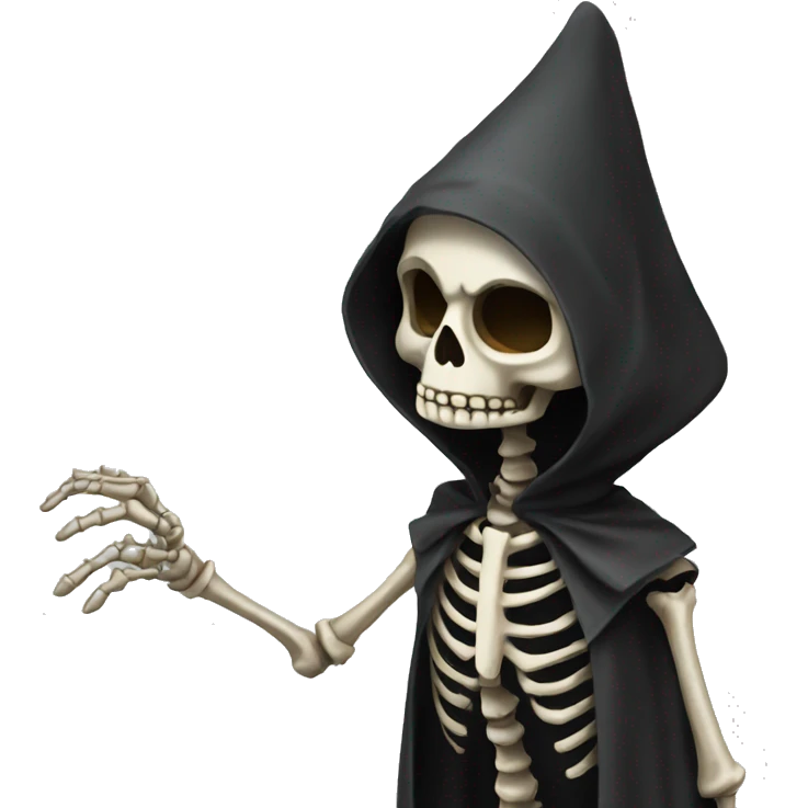 Skelleton wearing a cloke emoji