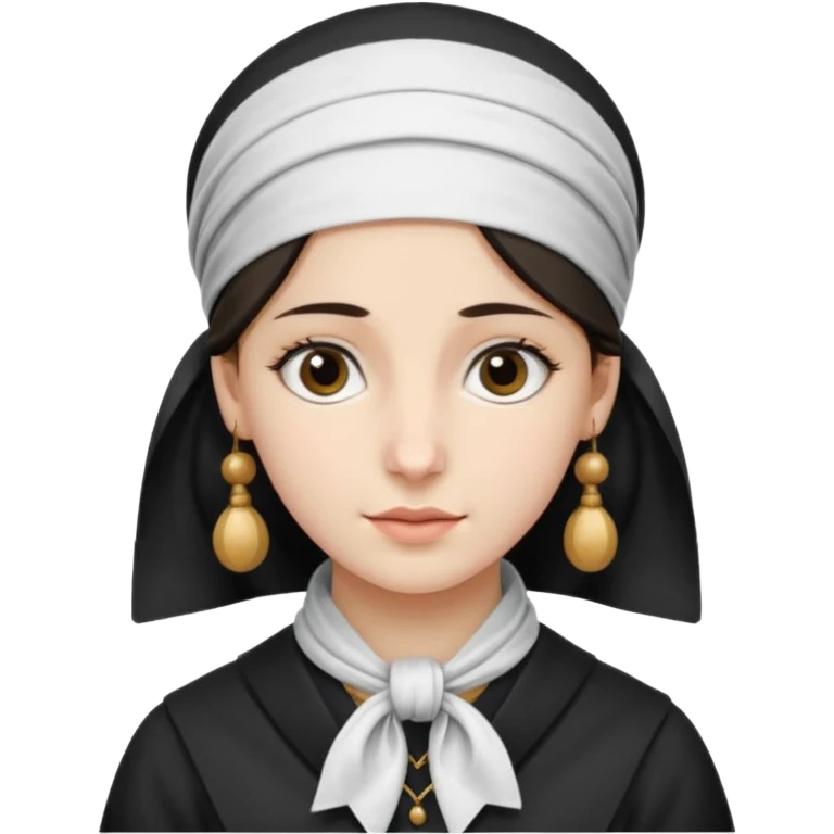 orthodox jewish woman with kerchief tied by neck circa. 1890 make into pretty young emoji