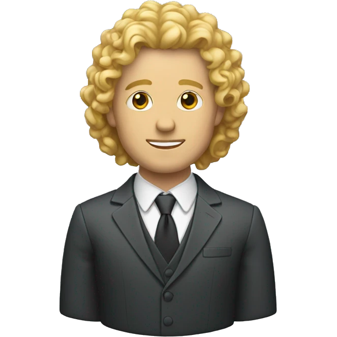 man with curly blond hair wearing suit emoji