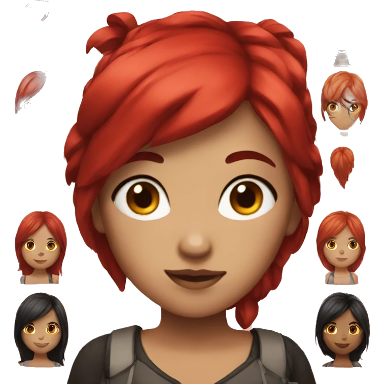 The girl with black and red hair emoji