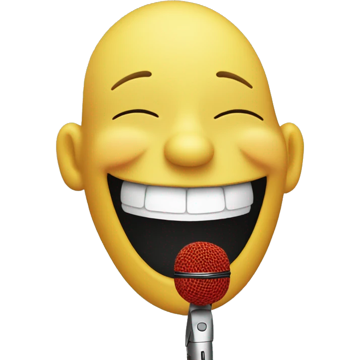 Smilie with singer finger front emoji