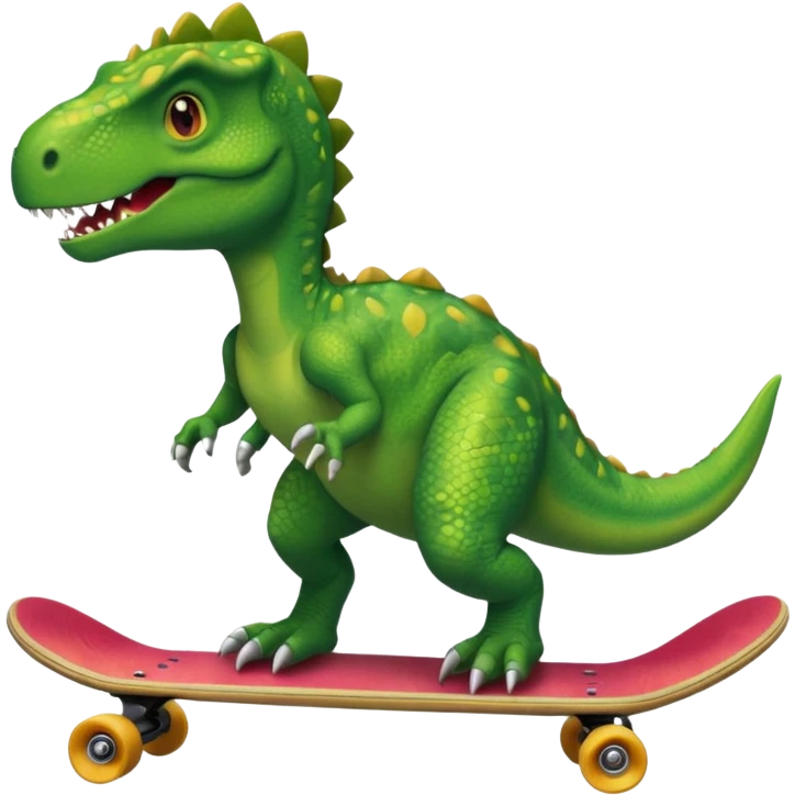 Dinosaur on a skateboard emoji