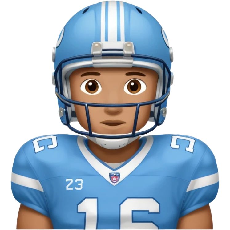 college football player Carolina Blue emoji