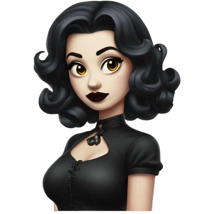 Pinup goth girl emoji