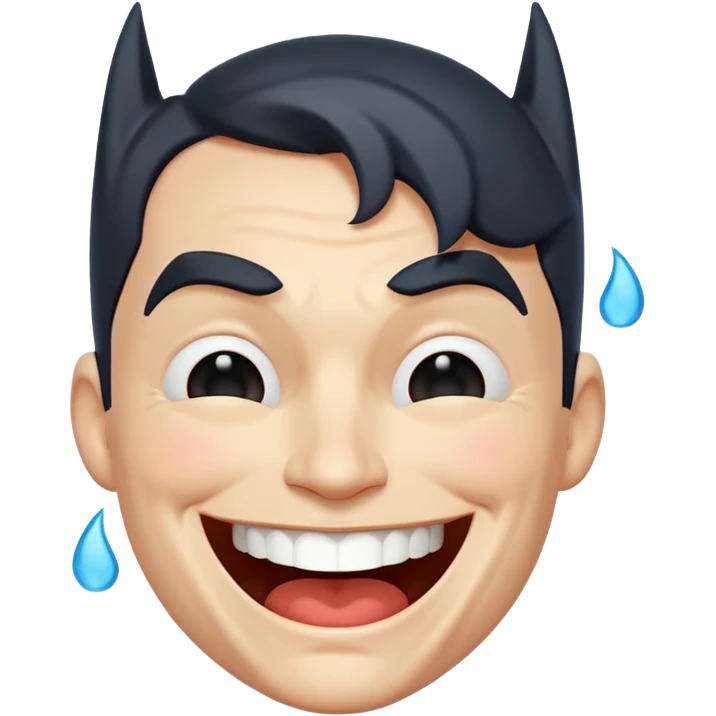 Batman laughing with tears emoji