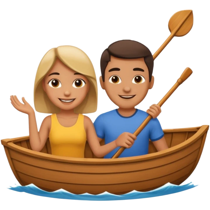 A mixed couple in a boat  emoji