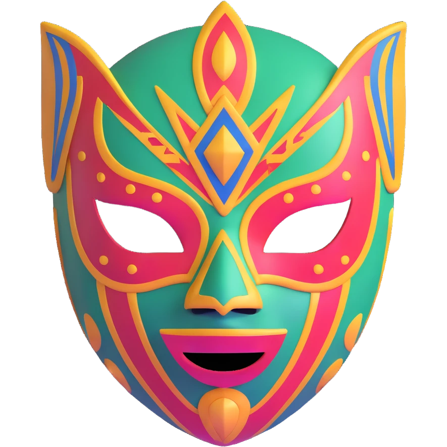 Louisiana themed luchador mask with jazz and Creole elements emoji
