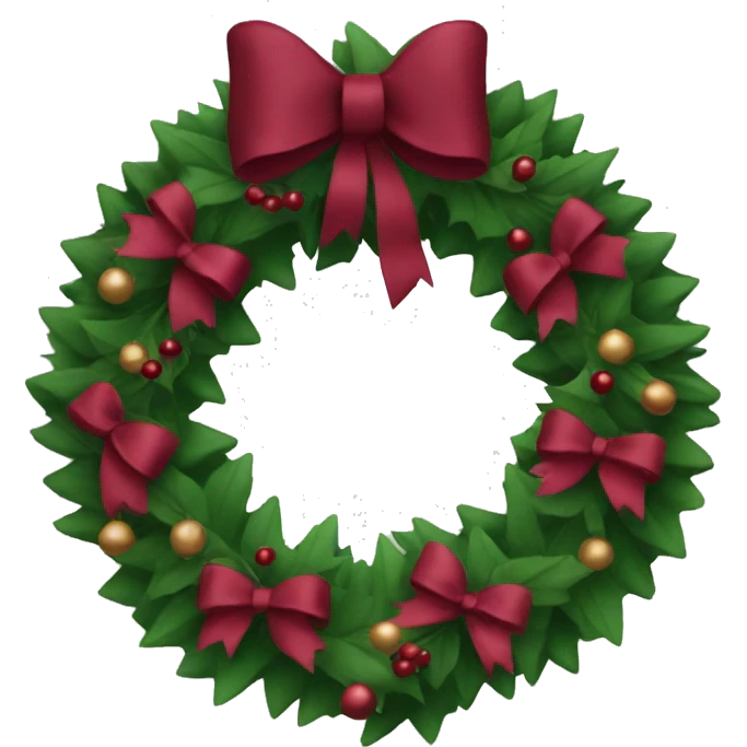 Christmas wreath with burgundy bows emoji