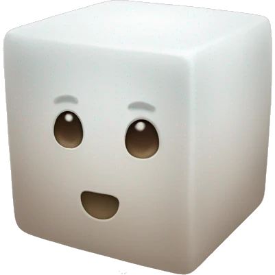 sugar cube without a face emoji