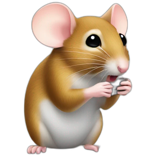 a loan takes a photo of a mouse emoji