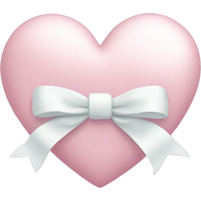 Pastel pink heart with white bow emoji