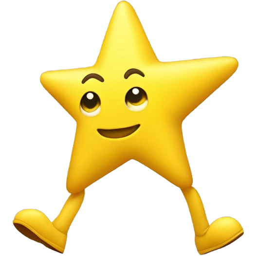 A yellow star with legs, walking emoji