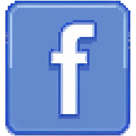 Facebook logo with blue square and white f emoji