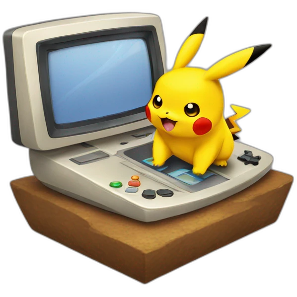 Pikachu playing vidéo game emoji