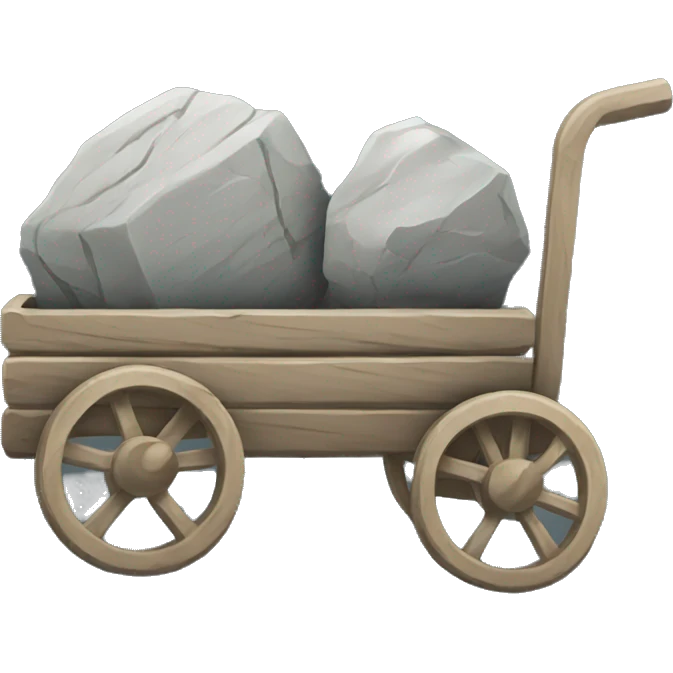 Cart with stone emoji