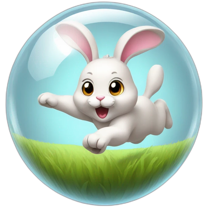 bunny running in glass ball emoji