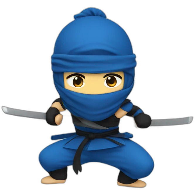 ninja in blue and white emoji