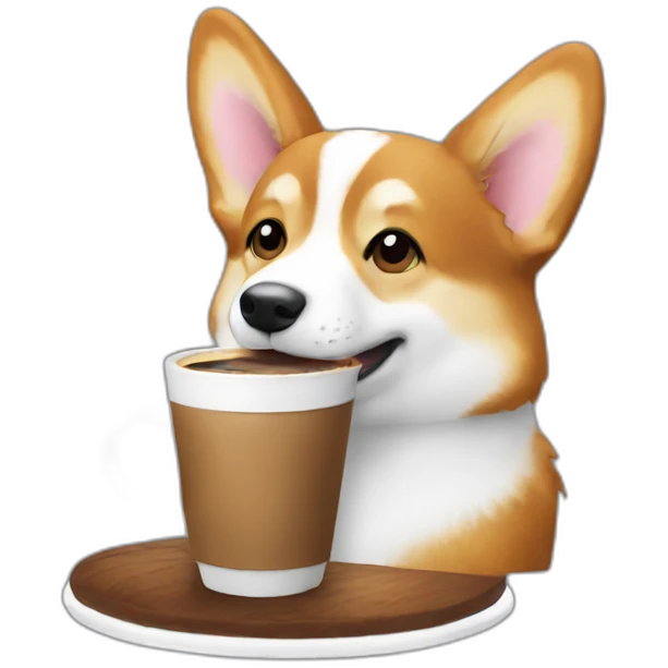 corgy drinking coffee emoji