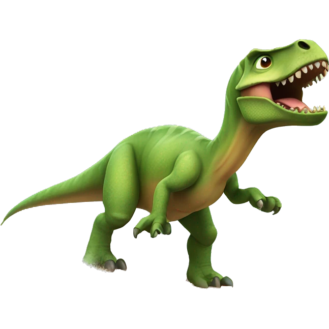 Dinosaur surfing emoji