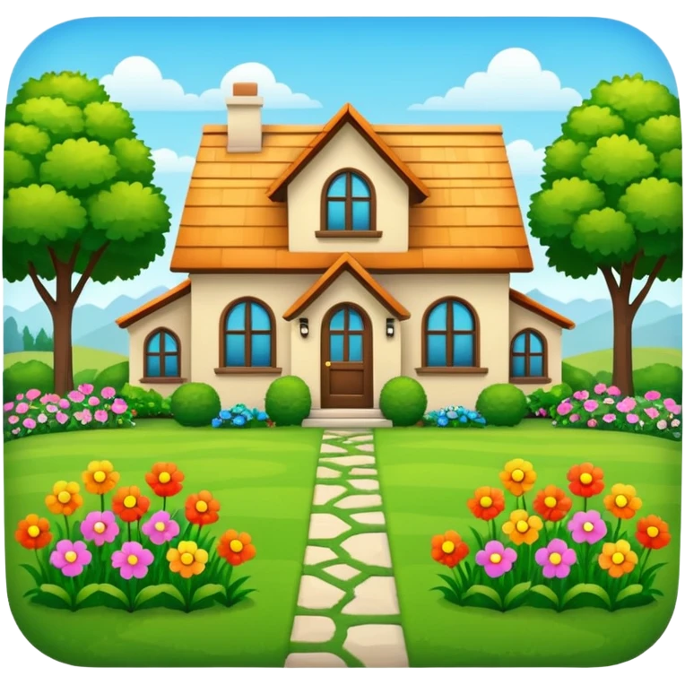 front yard house with garden emoji