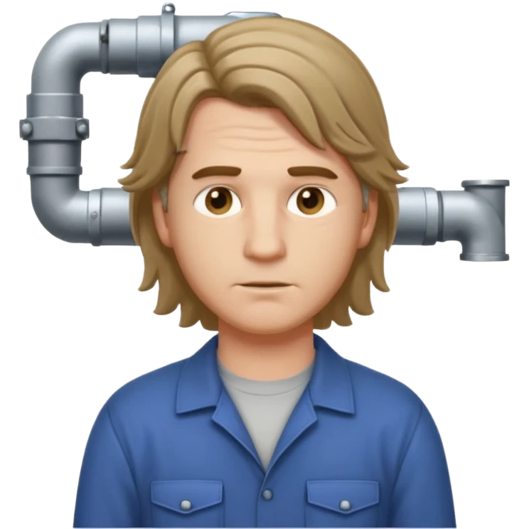 customer. 1 person only white male with shoulder normal person cloths. adult. pipeline technician change the expression and the shape of the face change the color of eyes. dont put background emoji