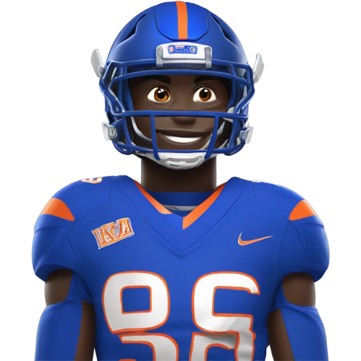 Ashton Jeanty wearing a Boise State football uniform emoji
