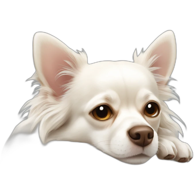 languid sleeping chihuahua longcoat white emoji