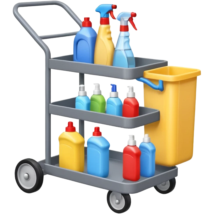 cleaning cart grey color emoji