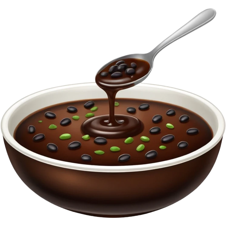 glass bowl with smooth black bean sauce, no spoon emoji