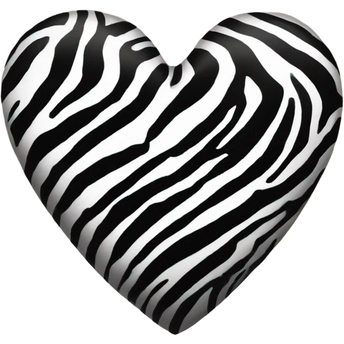 zebra print heart emoji