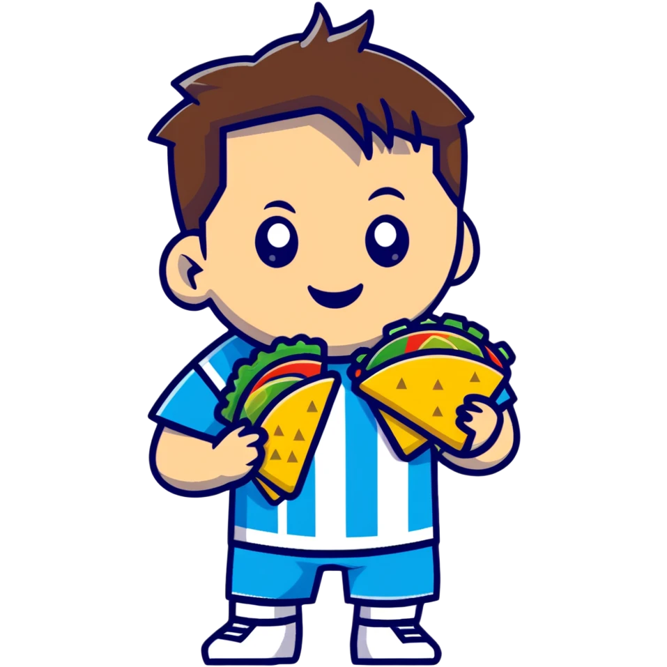 Messi eating tacos emoji