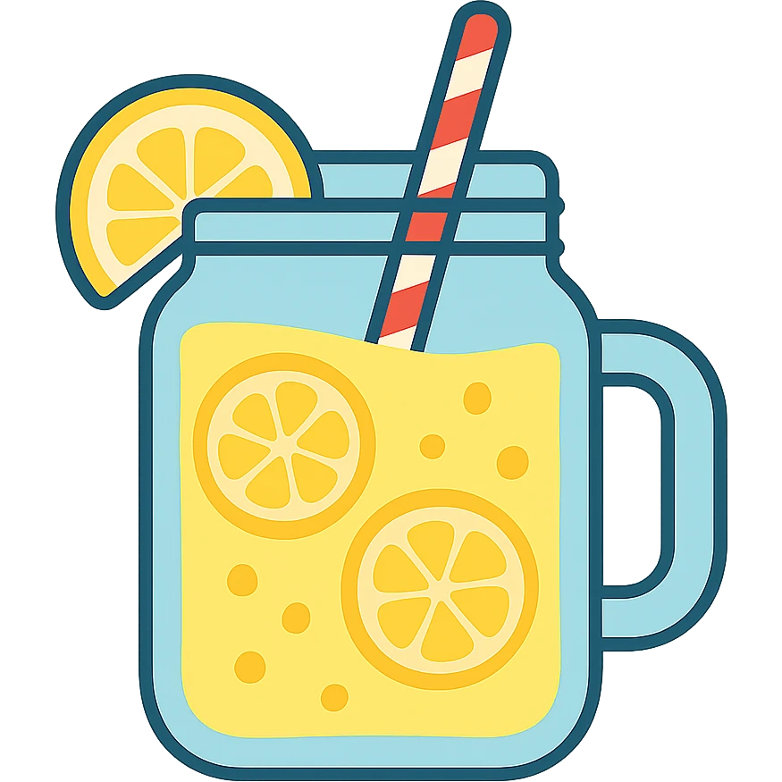 flat toon mason jar lemonade emoji