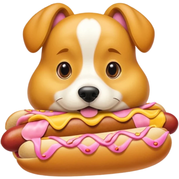 Perro comiendo pancho emoji
