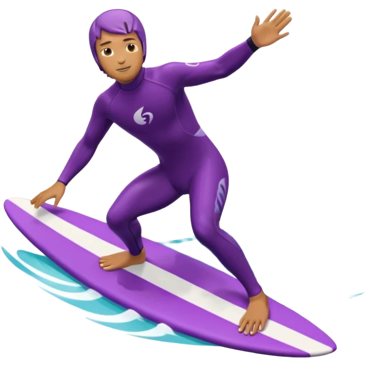 glitter surfer purple surf in wave ocean cian emoji