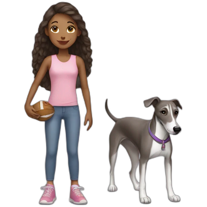 girl and her greyhound emoji
