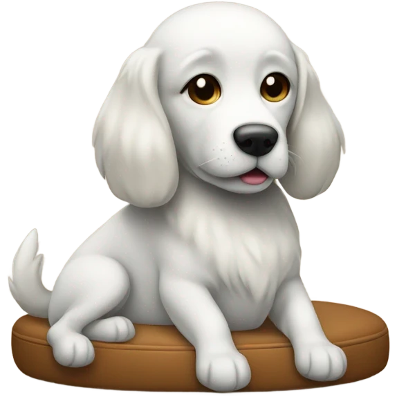 emoji d'un chien sur un pouf emoji