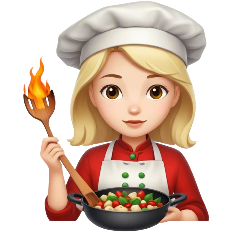 Girl cooking burned christmas food emoji