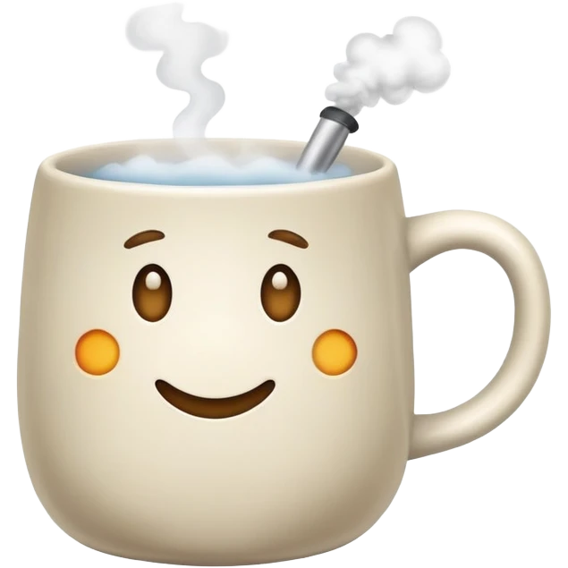 drink category icon, mug with steam, soft shading, approachable look emoji