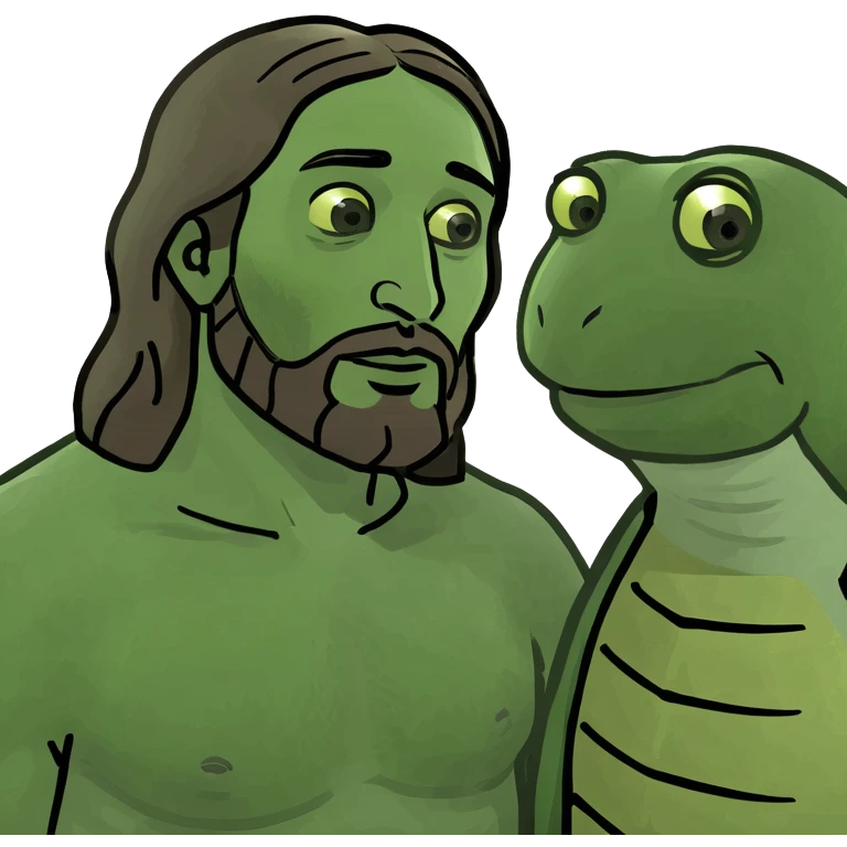 Jesus and turtle emoji