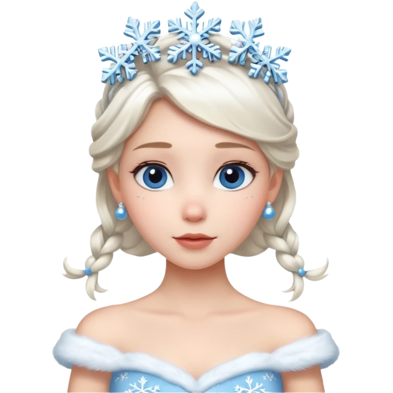 snow princess wearing snow chirsmas clothes looking at the front emoji