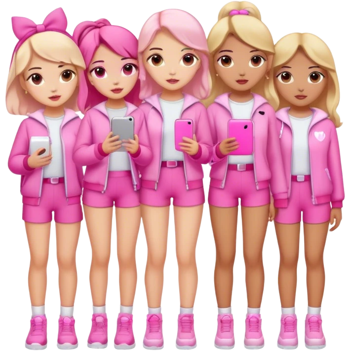 Pink aesthetic girls emoji