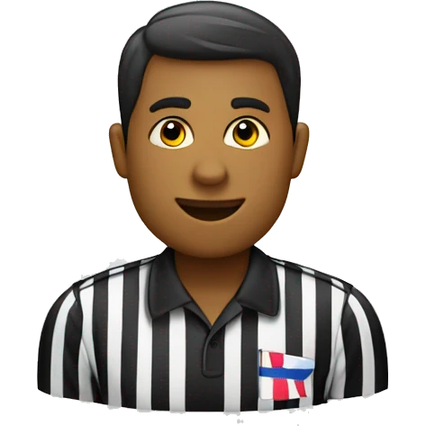 Assistant referee with flag of offside emoji