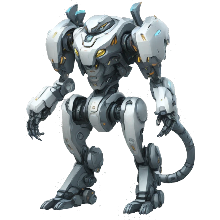 Futuristic mechanical cat-mecha full body emoji