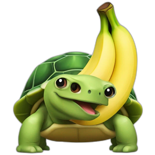 Tortue qui mange une banane emoji