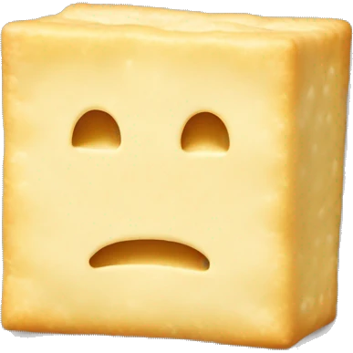 Realistic White cheddar cheez it cracker without a face emoji