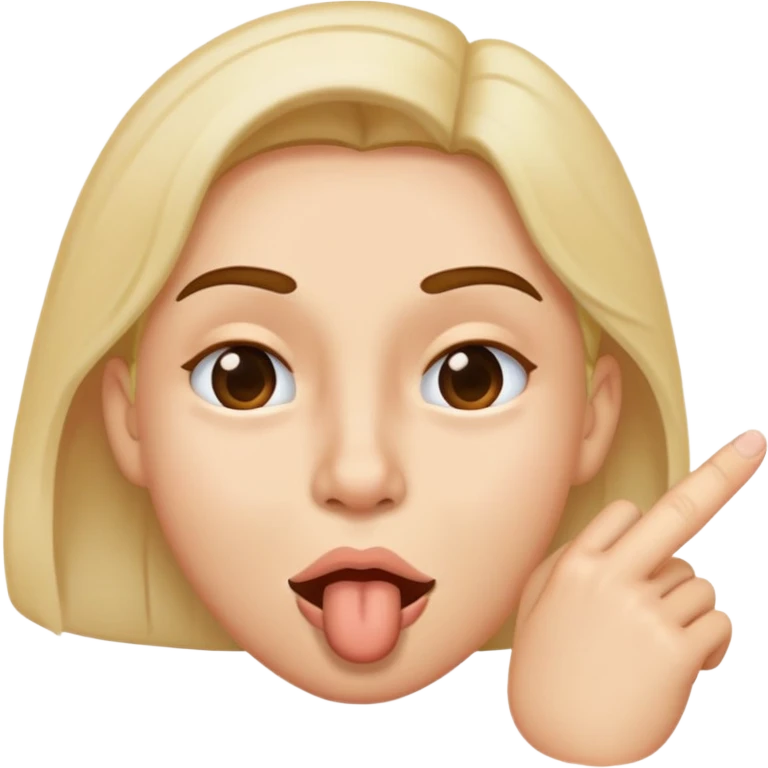 finger in mouth and wink emoji