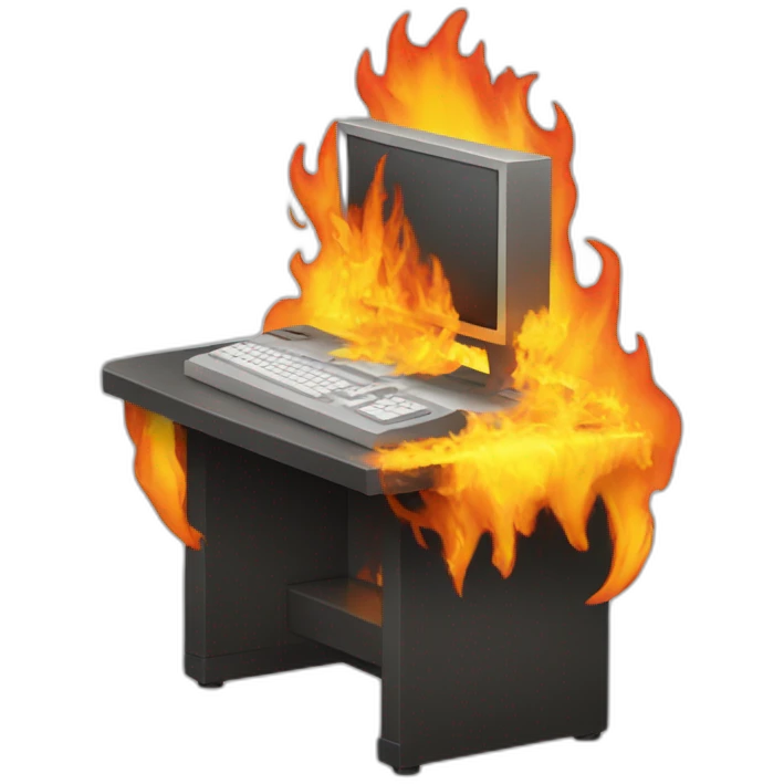 flaming workstation emoji