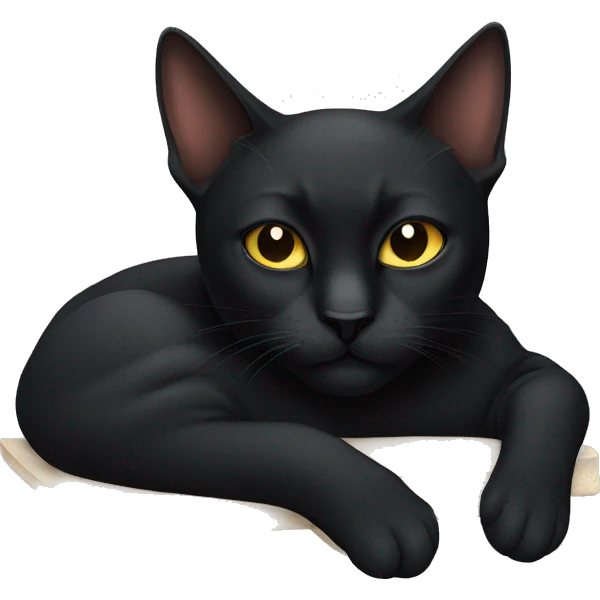 a black cat resting emoji
